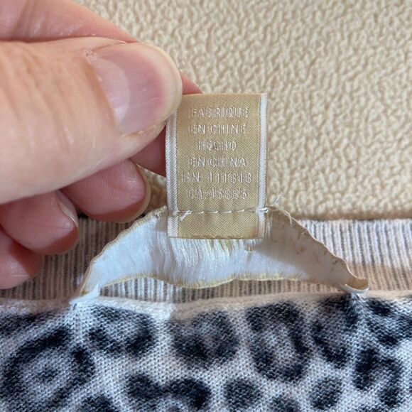 Michael Kors Sweater XL Black/Grey Animal Print V-Neck Soft Knit Casual Pullover - Picture 5 of 7
